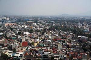 Mexico city aerial panorama landcape from airplane photo