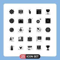 25 User Interface Solid Glyph Pack of modern Signs and Symbols of fragile caution identity package scanning Editable Vector Design Elements