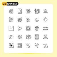 Line Pack of 25 Universal Symbols of geometry design tea sketching play Editable Vector Design Elements