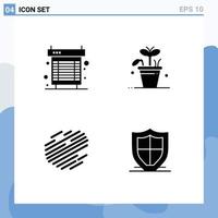 User Interface Pack of 4 Basic Solid Glyphs of computer factom heat leaf crypto Editable Vector Design Elements