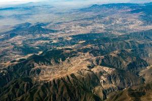 farmed fields near mexico city aerial view cityscape panorama photo