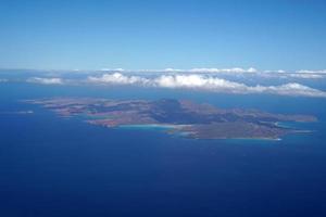 la paz baja california sur mexico aerial panorama from airplane blue sea photo