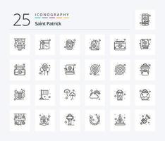 Saint Patrick 25 Line icon pack including date. shopping. beer. shop. purchase vector