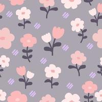Flower motif seamless pattern. Spring flower. Colorful flower background. illustration vector 10 eps.