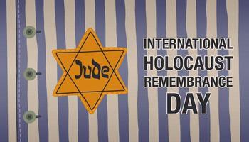 International Holocaust Remembrance Day. Day of Commemoration in Memory of the Victims of the Holocaust. January 27. vector