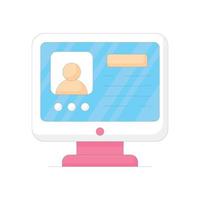 Monitor vector icon style illustration. EPS 10 file