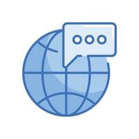 Global Communication Blue Icon. vector illustration. EPS 10