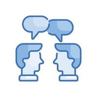 Discussion Blue Icon. vector illustration. EPS 10