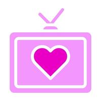 tv rosa sólido ilustración de san valentín vector e icono de logotipo icono de año nuevo perfecto.