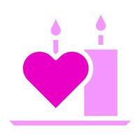 candle solid pink valentine illustration vector and logo Icon new year icon perfect.