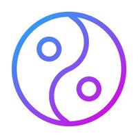 yin yang gradiente ilustración vector e icono de logotipo icono de año nuevo perfecto.