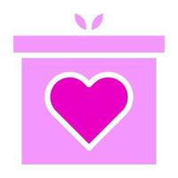 regalo rosa sólido ilustración de san valentín vector e icono de logotipo icono de año nuevo perfecto.