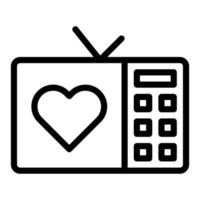contorno de tv ilustración de san valentín vector e icono de logotipo icono de año nuevo perfecto.
