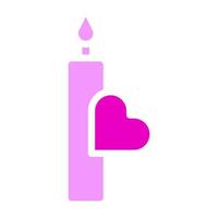 vela rosa sólida ilustración de san valentín vector e icono de logotipo icono de año nuevo perfecto.