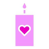 candle solid pink valentine illustration vector and logo Icon new year icon perfect.