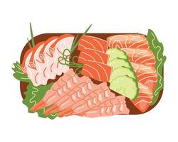 sashimi rebanado de carne de Japón vector