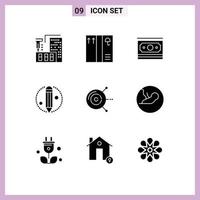 Set of 9 Modern UI Icons Symbols Signs for baby disk money computing pencil Editable Vector Design Elements