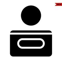 Illustration of Tissue Box glyph icon vector