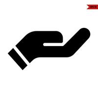 Illustration of Hand glyph icon vector