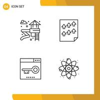 Modern Set of 4 Filledline Flat Colors Pictograph of slider keywords data paper optimization Editable Vector Design Elements