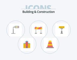Building And Construction Flat Icon Pack 5 Icon Design. . stadium. tower. light. construction vector