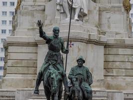 MAdrid spain place placa de espana monument Miguel de Cervantes photo