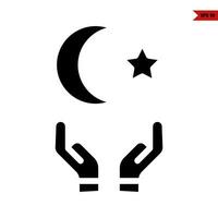 Illustration of Muslim glyph icon vector