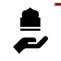 ilustración del icono de glifo musulmán vector