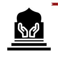 ilustración del icono de glifo musulmán vector