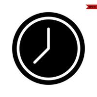 Illustration of Clock glyph icon vector