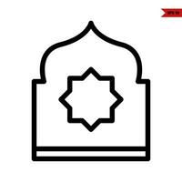 ilustración del icono de la línea musulmana vector