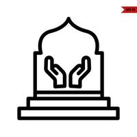 Illustration of Muslim line icon vector