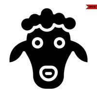 Illustration of Cow glyph icon vector