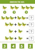 complemento para niños con lindas mariposas verdes. vector