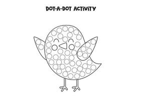 Dot a dot game for preschool kids. Cute bird. vector