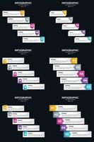 plantilla de diapositiva de presentación del paquete de infografías vectoriales 6 diagramas de ciclo de 5 pasos y líneas de tiempo vector