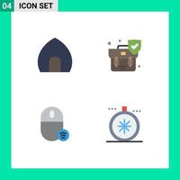 4 User Interface Flat Icon Pack of modern Signs and Symbols of antique building computers historical building insurance gadget Editable Vector Design Elements