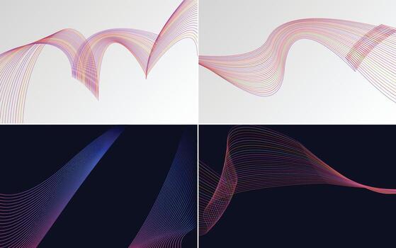 Collection of geometric minimal lines pattern set vector