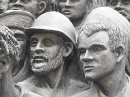 ROME, ITALY - NOVEMBER 25, 2022, migrants monument sculpture in Vatican place St. Peter's Square in Rome photo