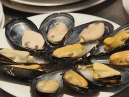 seafood snack tapas at madrid market photo