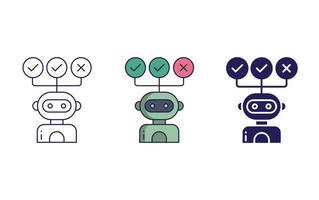 Robot Thinking,  Decision icon vector