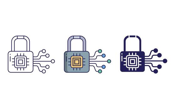 Lock cpu icon vector