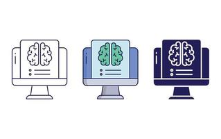 Brain Ai Processor icon vector