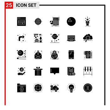 25 Thematic Vector Solid Glyphs and Editable Symbols of network development calculator sport graph Editable Vector Design Elements