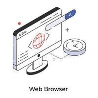 Trendy Web Browser vector