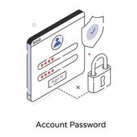 Trendy Account Password vector