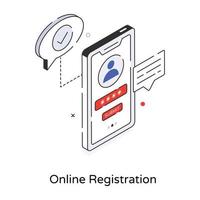 Trendy Online Registration vector