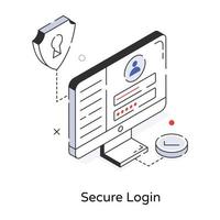 Trendy Secure Login vector