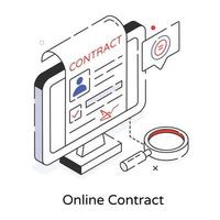 Trendy Online Contract vector