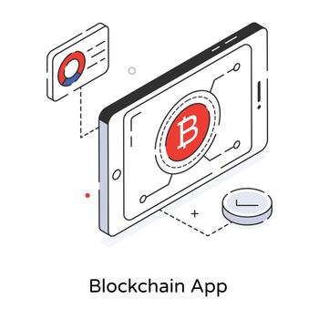 Trendy Blockchain App vector